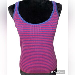 Tommy Hilfiger, Red and Blue Stripe Sweater Tank Top, Size M